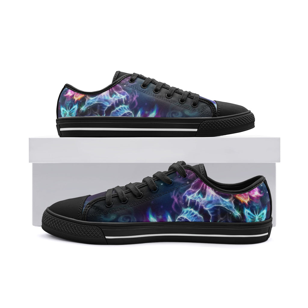 Skull Blueish Unisex Low Top Canvas Shoes