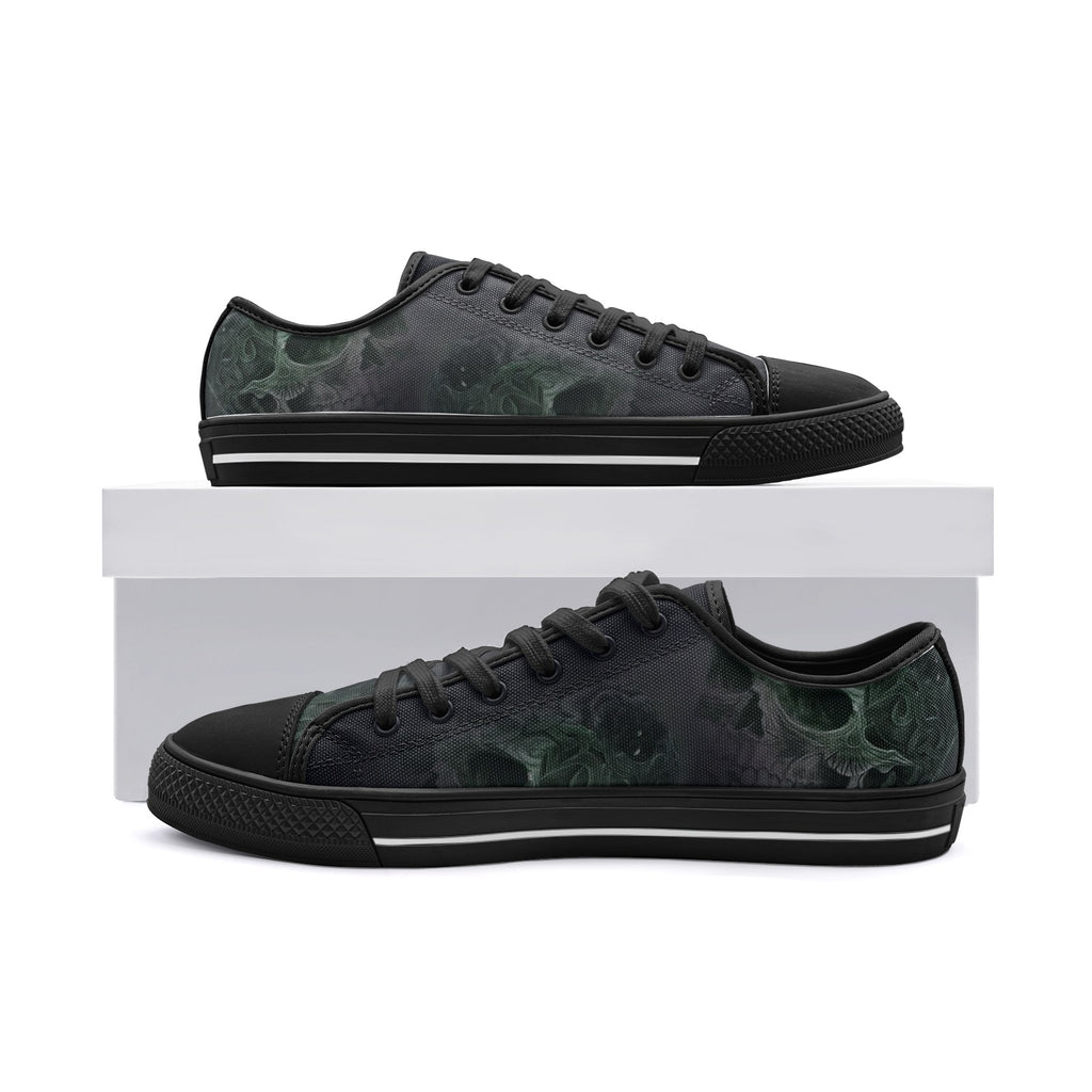 Double skull Unisex Low Top Canvas Shoes